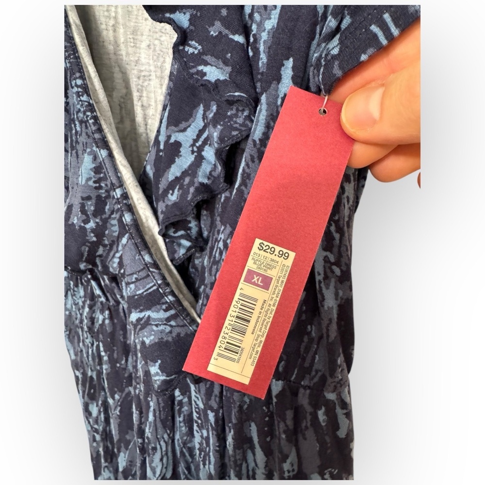 Merona NWT Women’s Summer Ruffle V-Neck Empire Waist Dress, Blue, Size XL P26 - Picture 7 of 10